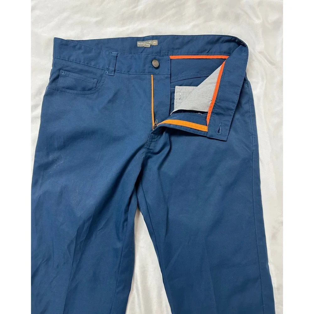 Peter Millar Crown Sport eb66 Performance Pants Navy Blue 34x30 Mens Golf Chino